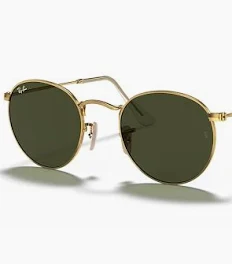 Óculos de sol Round Metal Ray-Ban dourado lente marrom